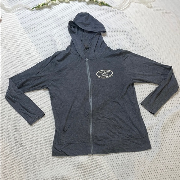Anvil Women's Gray Zip-Up Hoodie - Picture 2 of 5
